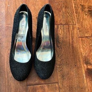 Sparkly black heels(wide width)